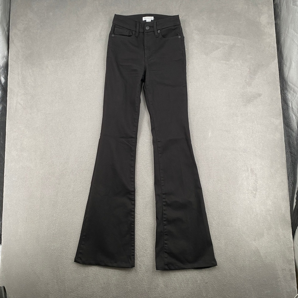 Good American Good Legs Flare Jeans Black High Rise Size 0/25 GLF47SBTELI